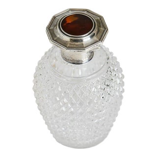 Antique Mappin & Webb Tortoise, Crystal and Sterling Perfume Bottle For Sale
