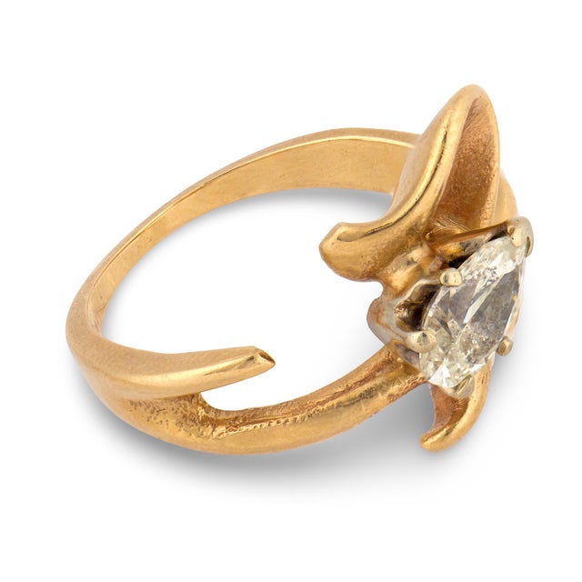 Vintage Diamond 14k Yellow Gold Ring, Size 6 For Sale - Image 4 of 6