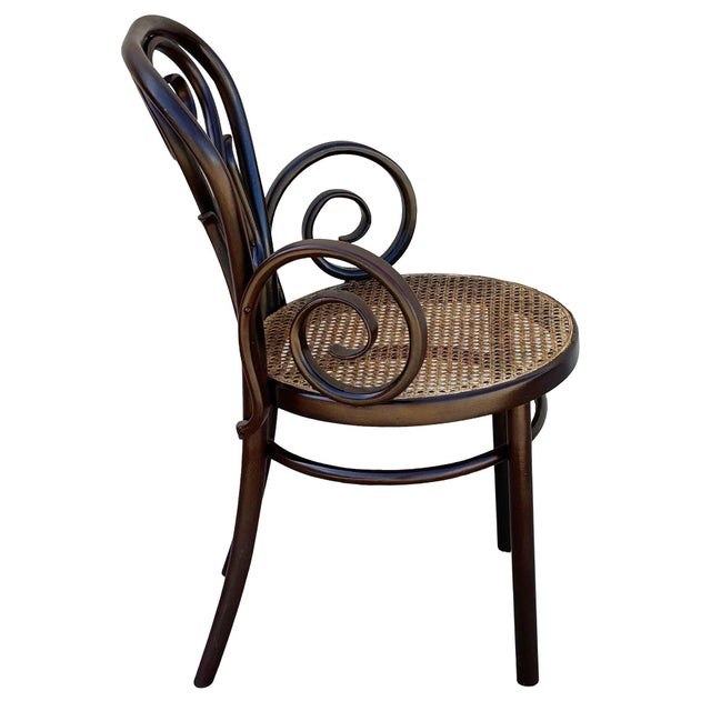 Late 19th Century Late 19th Century Large Victorian No.4 Bent Oak Cafe Daum Style Bentwood Armchair by Thonet For Sale - Image 5 of 6