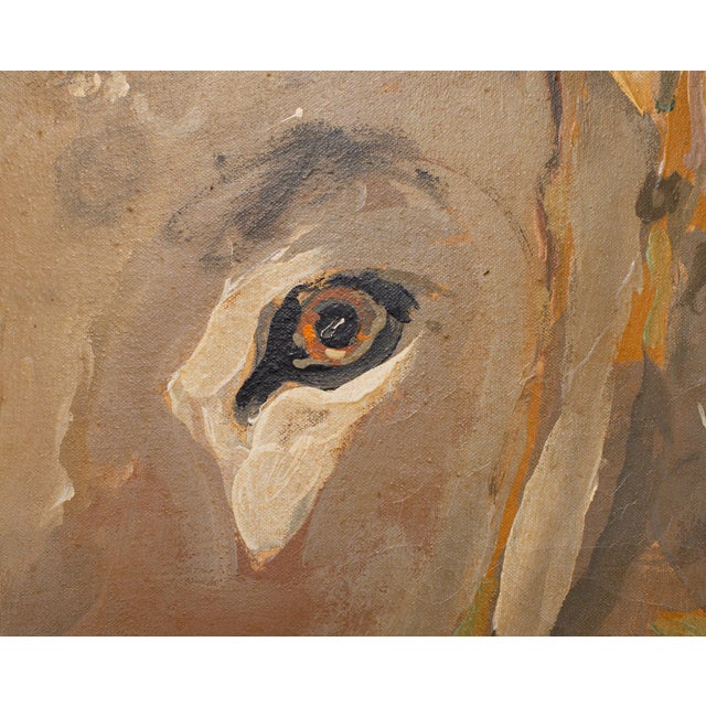 Ira Yeager 20th C. Corfu Woman on Donkey Oil Canvas Painting 6 Ft For Sale - Image 12 of 18