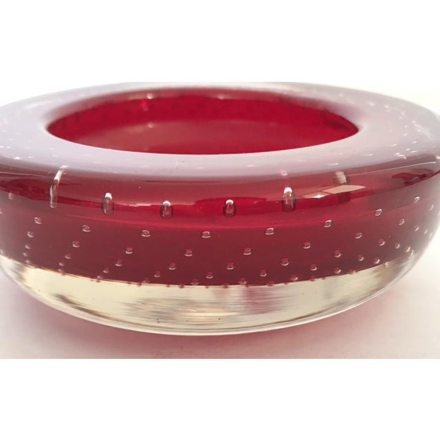 Vintage Red Murano Glass Bowl For Sale In Palm Springs - Image 6 of 7