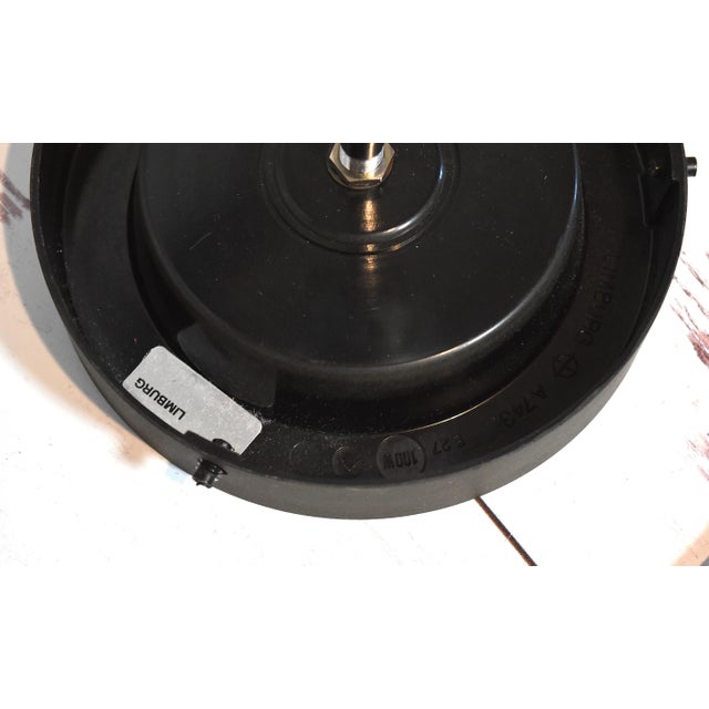 Vintage 1970s Mid-Century Modern Glashutte Limburg White Glass Mushroom Table Lamp Model A743 For Sale - Image 17 of 18