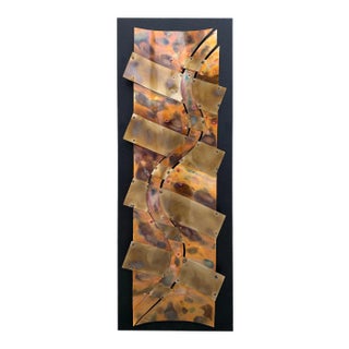 Brutalist Style Wall Sculpture in Copper For Sale