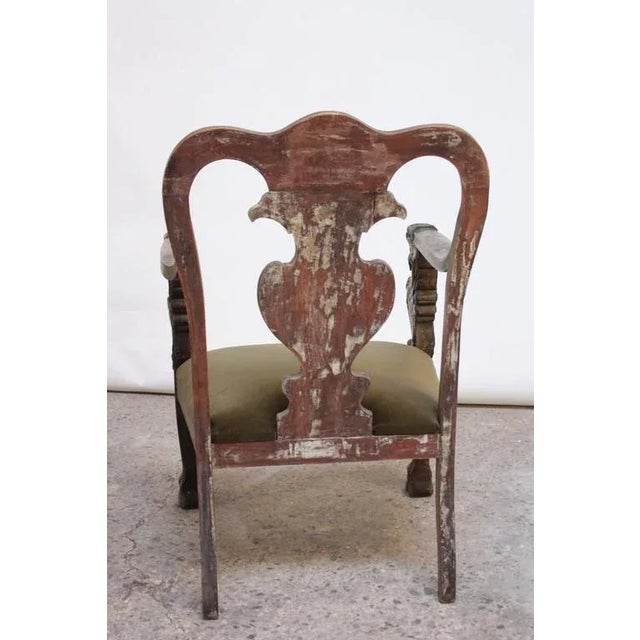 Majestic Odd Fellows Carved and Painted Armchair For Sale - Image 4 of 11