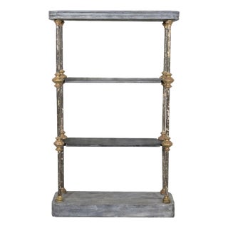 Bespoke French Industrial Artist's Shelf or Étagère With 19th Century Giltwood Fragments For Sale