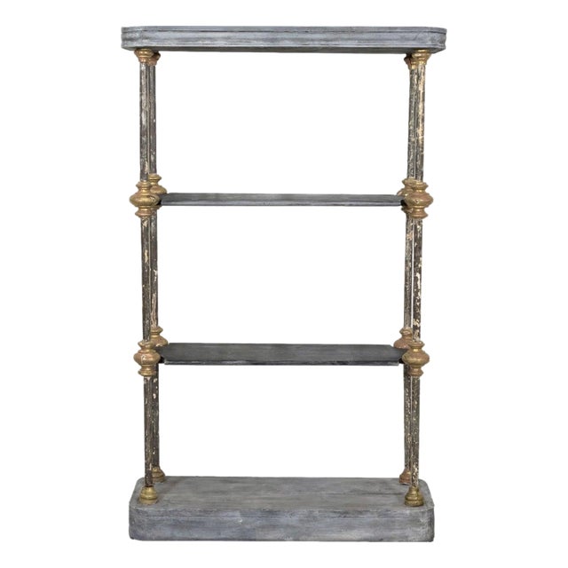 Bespoke French Industrial Artist's Shelf or Étagère With 19th Century Giltwood Fragments For Sale