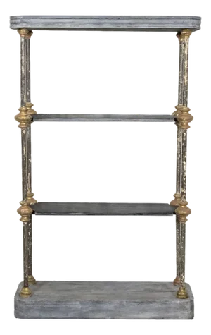 Bespoke French Industrial Artist's Shelf or Étagère With 19th Century Giltwood Fragments