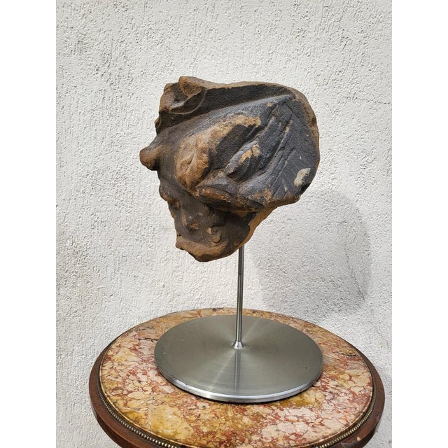 Beige British Artist, Head Sculpture, 17th Century, Stone For Sale - Image 8 of 16