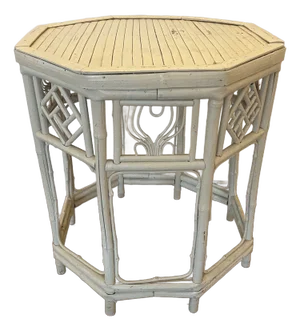Painted Antique Bamboo Fretwork Octagon Table
