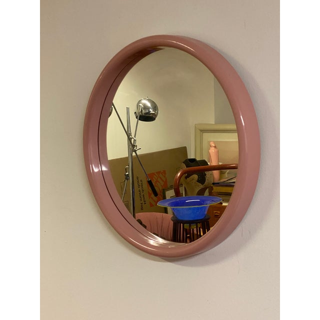 1980s Round Pink Plastic Mirror For Sale In New York - Image 6 of 6