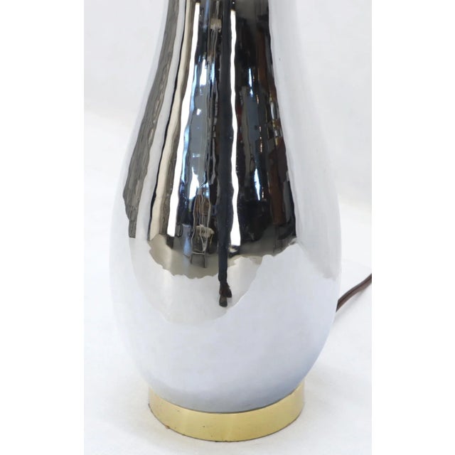 Mid 20th Century Chrome and Brass Vase Shape Table Lamps - a Pair For Sale - Image 6 of 8