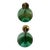 Pair of Green Murano Lollipop Disc Sconces For Sale