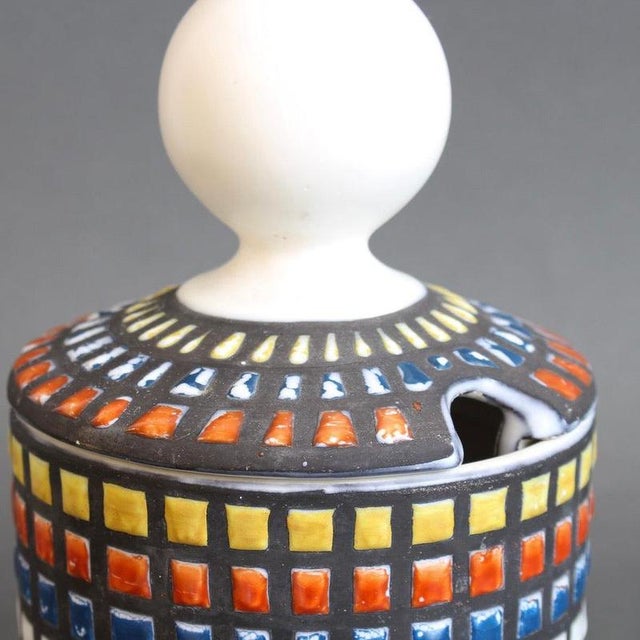 Vintage French Ceramic Potpourri Jar by Roger Capron for Jardins de Provence, 1970s For Sale - Image 9 of 11