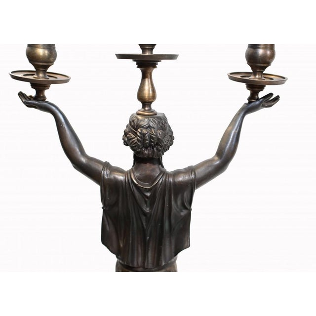 Empire Bronze Candleholders, Set of 2 For Sale - Image 9 of 14
