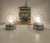Made in Italy, 1970s. They feature a chrome-plated metal and aluminum structure with glass lampshades. These table lamps...