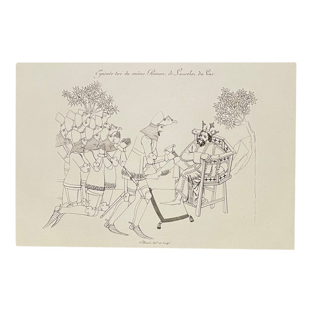 Sir Lancelot Antique French Engraving For Sale
