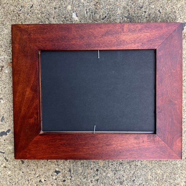 5 x 7 print on paper Overall size with wood frame is approximately 8 x 10
