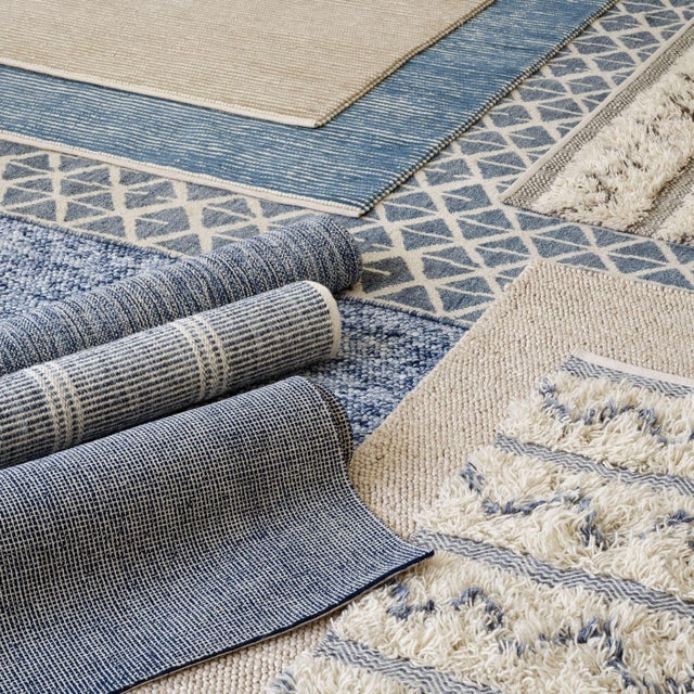 Contemporary Dash & Albert by Annie Selke Niels Navy Woven Wool/Viscose Rug, 7' 6" x 9' 6" For Sale - Image 3 of 5