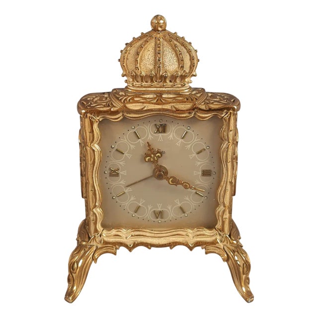 Mechanical Table Alarm Clock in Gil Metal from Emes, 1960s For Sale