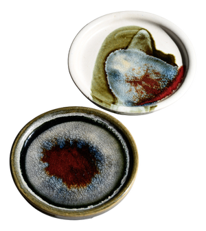 Mineral Glaze Ceramic Plate Duo by Barbara Stehr, 1970s, Set of 2
