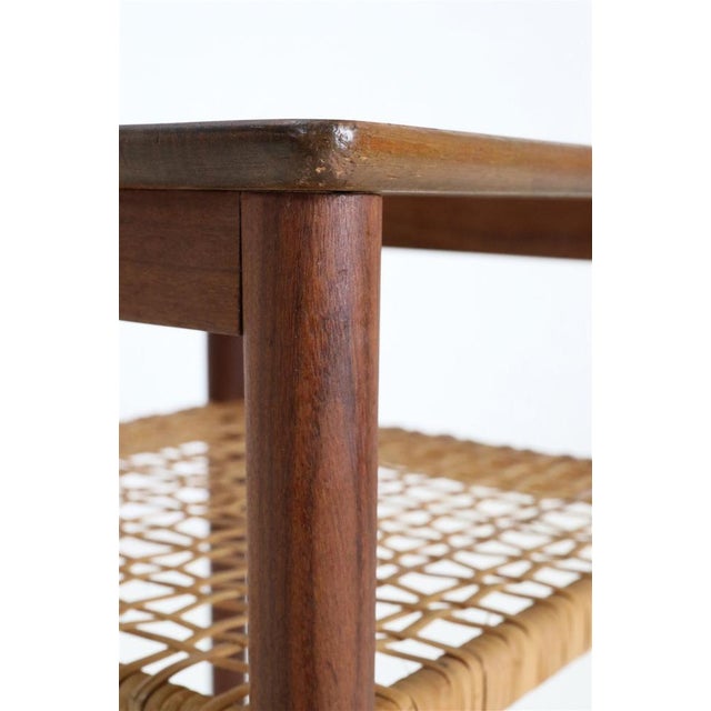 Mid-Century Danish Teak Nesting Tables with Rattan Shelves, 1960s, Set of 3 For Sale - Image 15 of 18