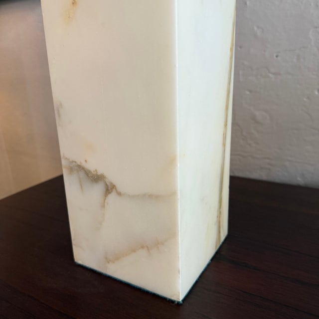1980s 1980s Post Modern Marble Block Column Table Lamp For Sale - Image 5 of 7
