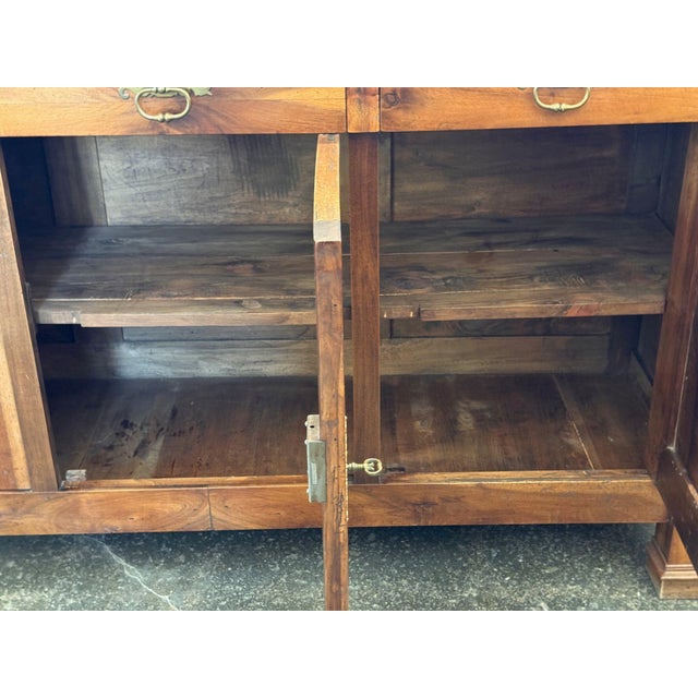 Wood Early 20th Century French Walnut Enfilade With Three Drawers Over Three Doors For Sale - Image 7 of 12