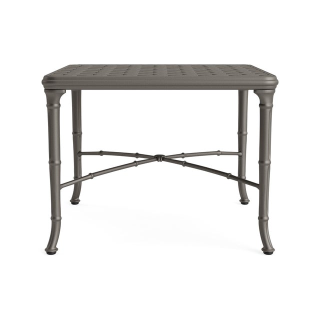 Brown Jordan Brown Jordan Calcutta 26" Square Cast Top Corner Table, Mica frame For Sale - Image 4 of 11