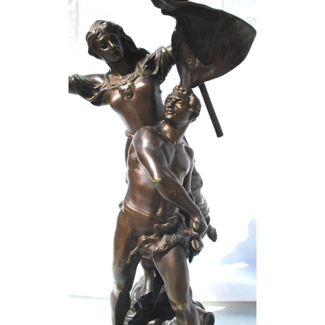 Pro Patria Bronze by Adrien Etienne Gaudez Competition Bronze For Sale - Image 9 of 11