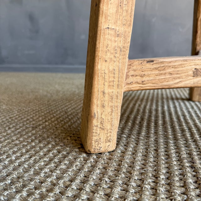 Vintage Elm Wood Chop Block Table #O94 For Sale In Los Angeles - Image 6 of 8