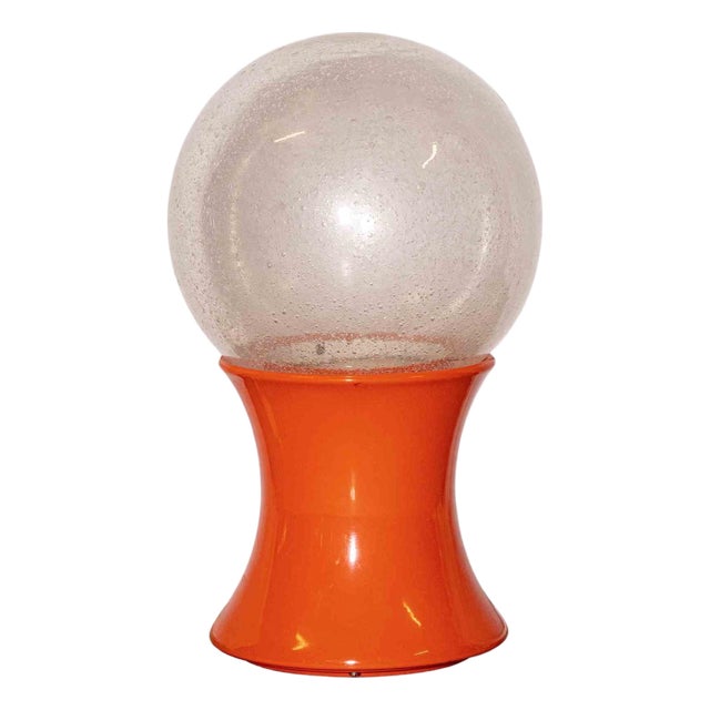 Orange Table Lamp by Carlo Nason, Murano Glass and Metal, Italy, 1960s For Sale