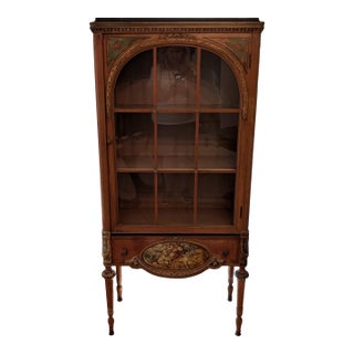 1920s Vintage Italian Style Decorative China Display Cabinet For Sale