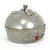 Antique Chinese Pewter Jeweled Lidded Bowl With Gemstones Republic Period For Sale - Image 4 of 13