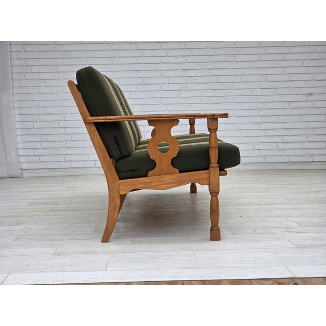 Vintage Danish Three-Seater Sofa in Green Furniture Wool, 1970s For Sale - Image 6 of 18