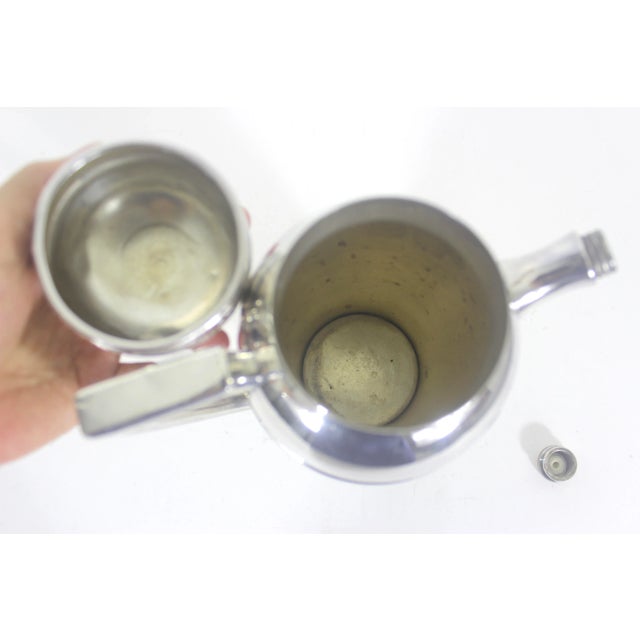 Vintage Benedict Silver Co. Art Deco Silver Plated Cocktail Shaker With Handle and Spout For Sale - Image 12 of 13