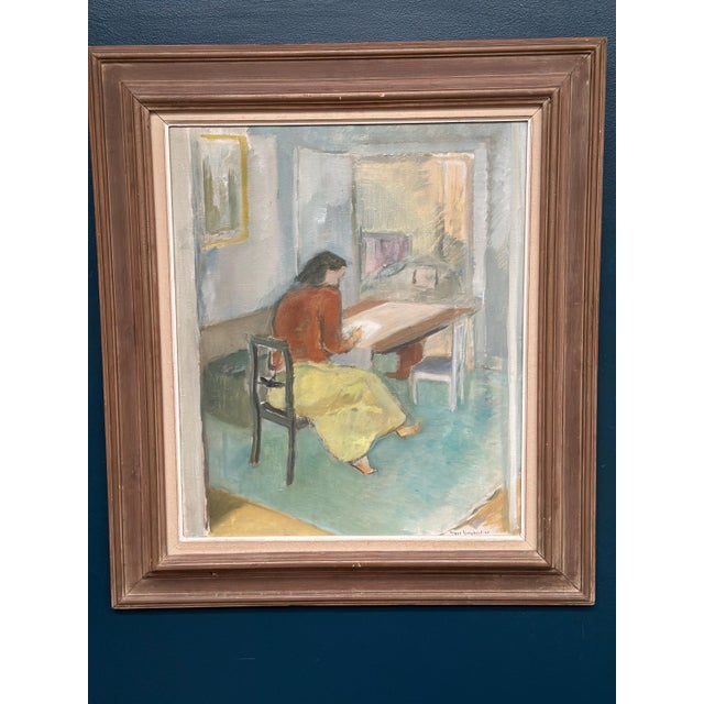Sigge Ljungkvist, The Letter Writer, 1947, Oil on Canvas, Framed For Sale - Image 12 of 18