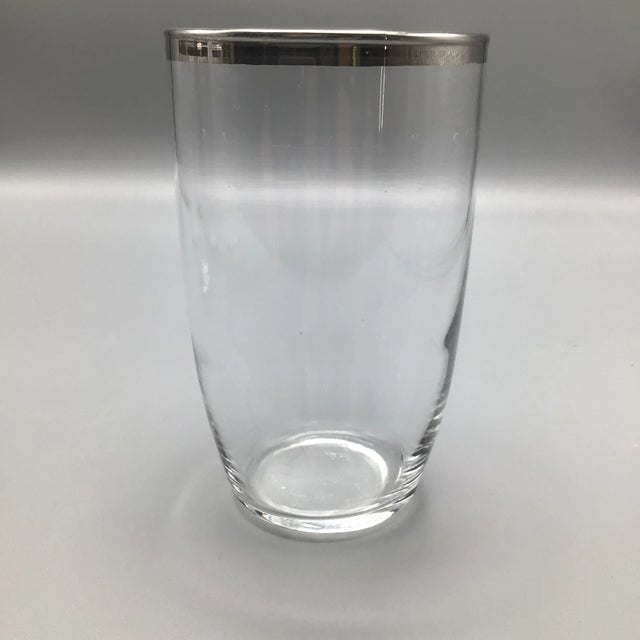 Transparent Crystal Platinum Rim Dorothy Thorpe Tumblers-Set of 5 For Sale - Image 8 of 12