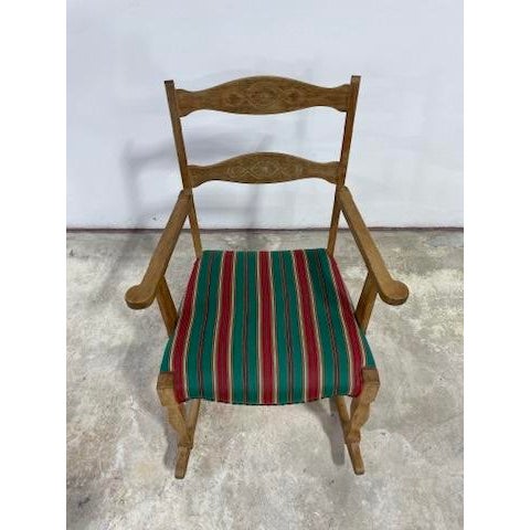Brown Henning Kjaernulf Oak Scandinavian Rocking Chair For Sale - Image 8 of 9