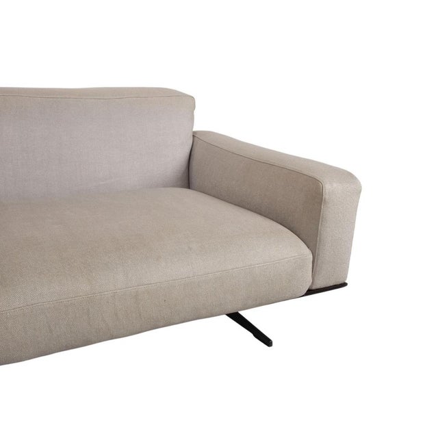 Soft Dream Set Fabric Corner Sofa and Ottoman in Beige Cream by Antonio Citterio for Flexform, Set of 2 For Sale - Image 6 of 18