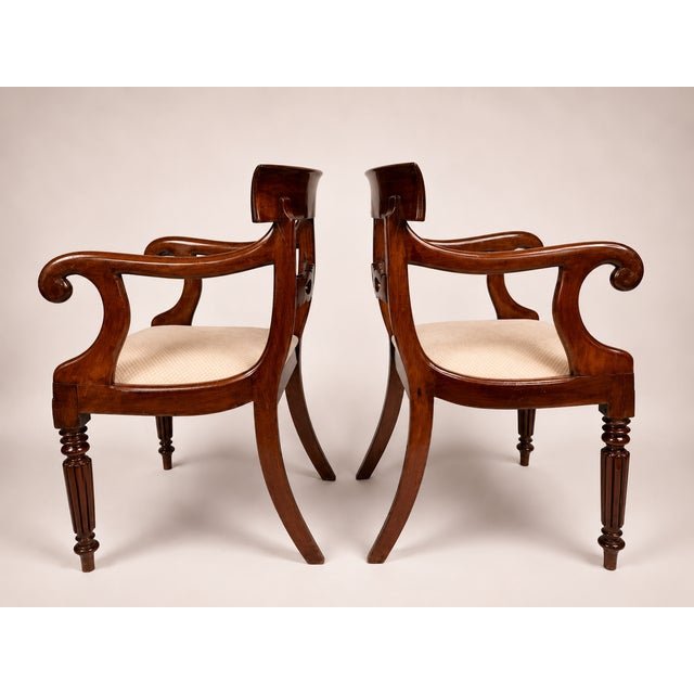 English Regency Mahogany Armchairs, England, 1840s, Set of 2 For Sale - Image 9 of 10