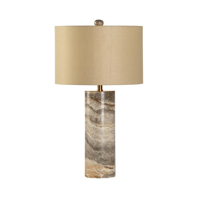 Chelsea House Inc Chelsea House Gray Marble Column Lamp For Sale - Image 4 of 4