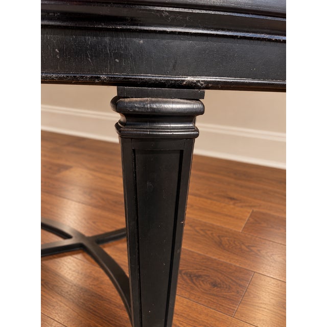Late 20th Century Neoclassical Zebrawood Inlaid Ebonized Dining Table, Attributed to Ralph Lauren for Henredon For Sale - Image 11 of 18