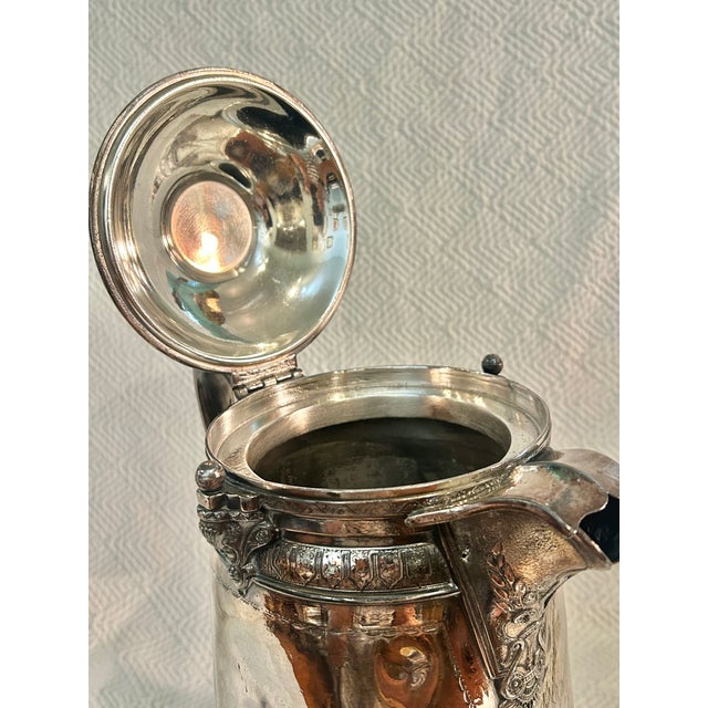 Circa 1880 Reed & Barton Victorian Silverplate Ice Water Pitcher, Patented Design For Sale - Image 13 of 18