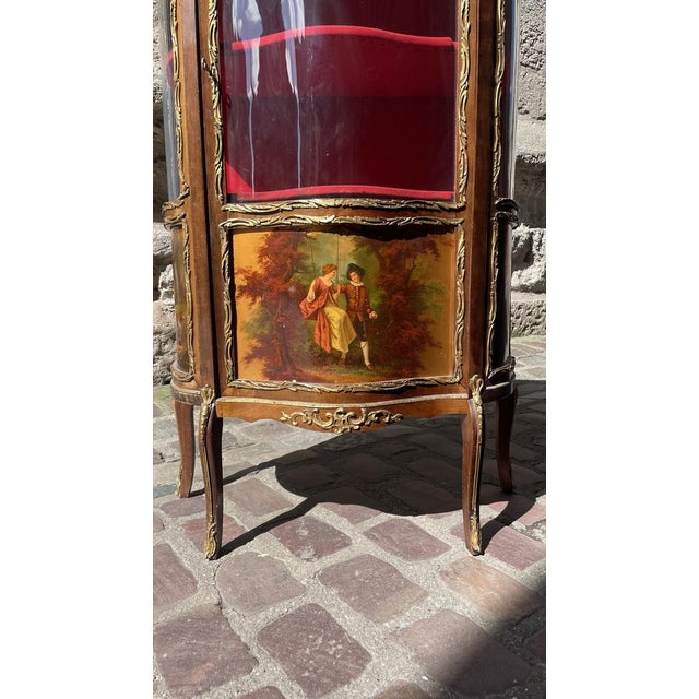 Napoleon III Curved Display Case in Martin Varnish For Sale - Image 5 of 7
