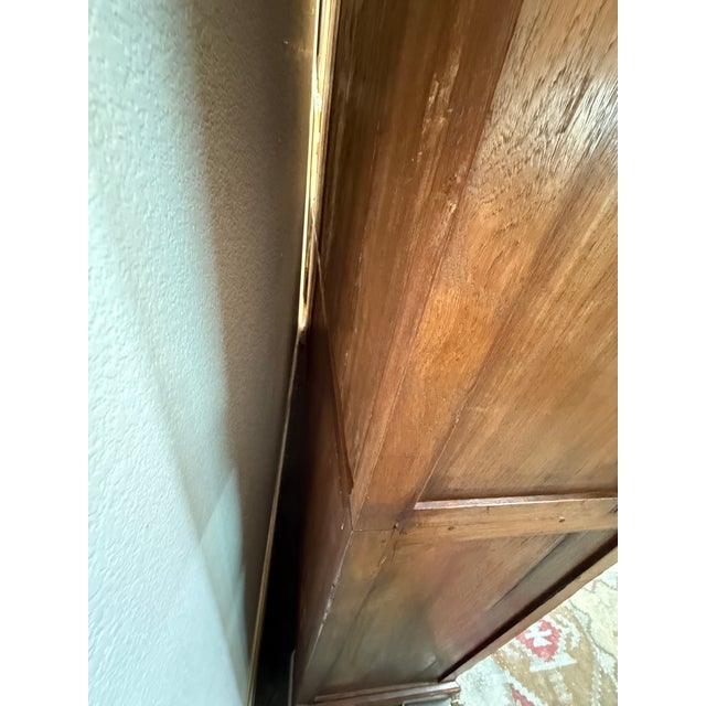 Oversized Teak Wood Wall Cabinet, Two Piece For Sale - Image 12 of 12