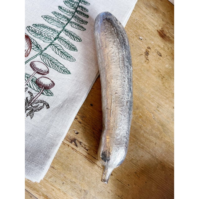 Metal Vintage Maitland-Smith Silvered Bronze Zucchini For Sale - Image 7 of 7