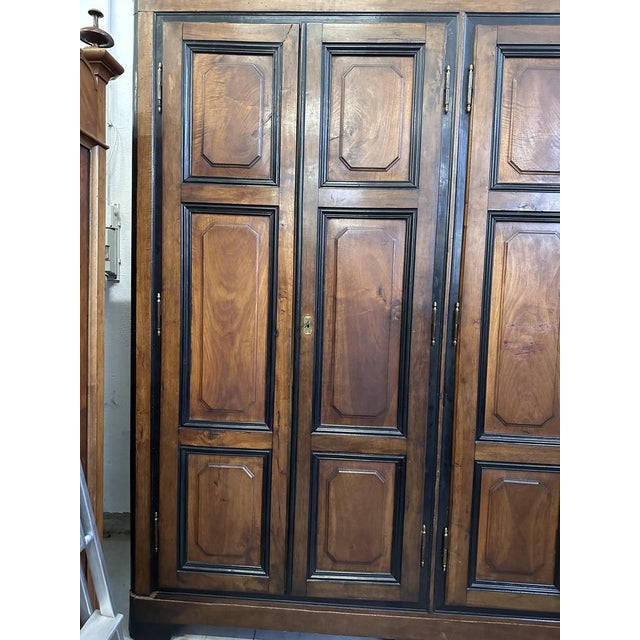 Black 4-Door Wardrobe in Walnut, 1700s For Sale - Image 8 of 14