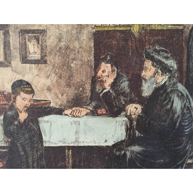 This is an etching with hand painted watercolor applied After Isidor Kaufmann (1853-1921) was an Austro-Hungarian painter...