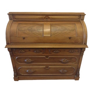 Early 20th Century Cylinder Roll Top Desk Bureau For Sale