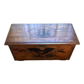 Vintage Lane With American Eagle Motif Trunk For Sale